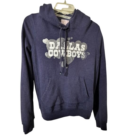3511) PINK Victoria's Secret NFL Collection Dallas Cowboys Hoodie Bling Medium - Picture 1 of 7